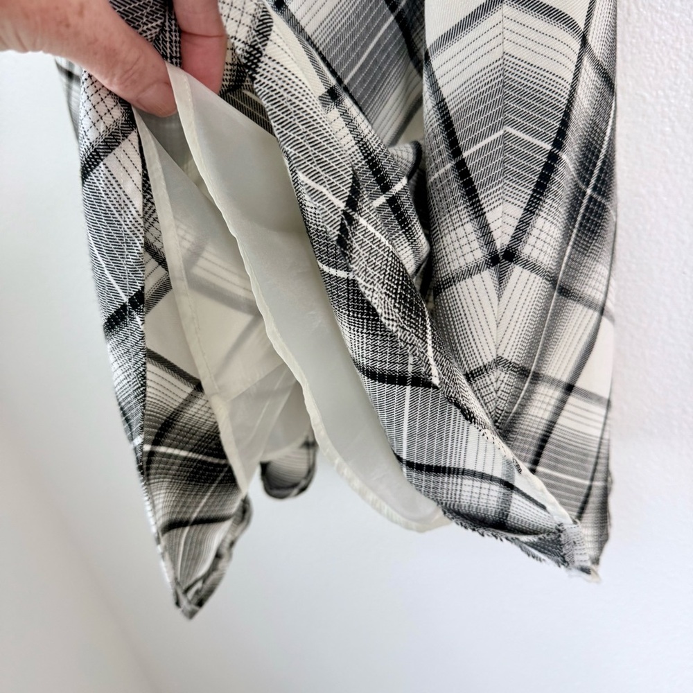 East 5th Plaid Bias Cut Lined Midi Skirt Black/White- Women’s Size 10 - Picture 4 of 11